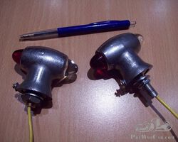 Amilcar, CycleCar, Salmson, Bugatti, Torpedo fender lights, Marker lights. Genuine old with real glass.