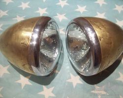 Curved glass CYCLECAR headlights. SALMSON, AMILCAR, Special.