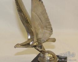 Stylized Deco Eagle Radiator Mascot Hood Ornament by C. Brau