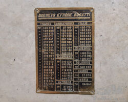 Bugatti plaque de brevets