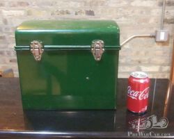 An Early, Great, Small and Tall Size Running Board Tool or Battery Box From the 1900-1920 Eras