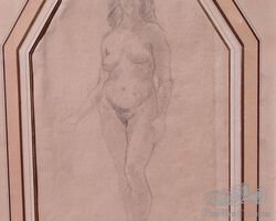 Rembrandt Bugatti drawing : nude
