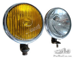 Classic Pair of Bosch Peaked Yellow Fog & Clear Spot Lamps, Mercedes Porsche VW Opel BMW