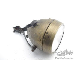 Pre-war light brass motorcycle lamp