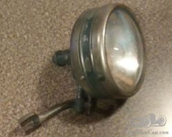 Great Small Size All Brass Drum Shaped Electric Spotlight/Driving Light from the Teens or Early 1920s.