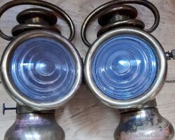 A VERY NICE PAIR OF VETERAN CAR BRASS LAMPS