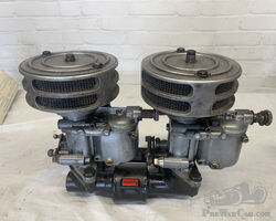 Lancia Aprilia twin carburettors on Abarth manifold