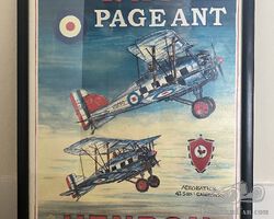 Original signed Phil May framed print, RAF Pageant Hendon Gloucester Gamecock