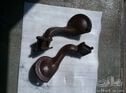 Pair of heavy sidemounts for spare wheels of circa 1933 Packard