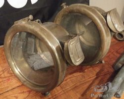 Fabulous Pair of 1908-1911 Pope Hartford Gray and Davis All Brass Headlamps