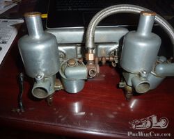MG P type carburettors and inlet manifld