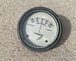 white ammeter with beveled glass (NOS)