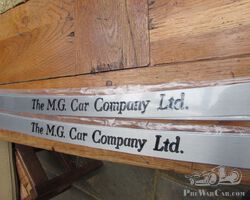 "MG CAR COMPANY LTD" UNDER DOOR THRESHOLD PLATES.