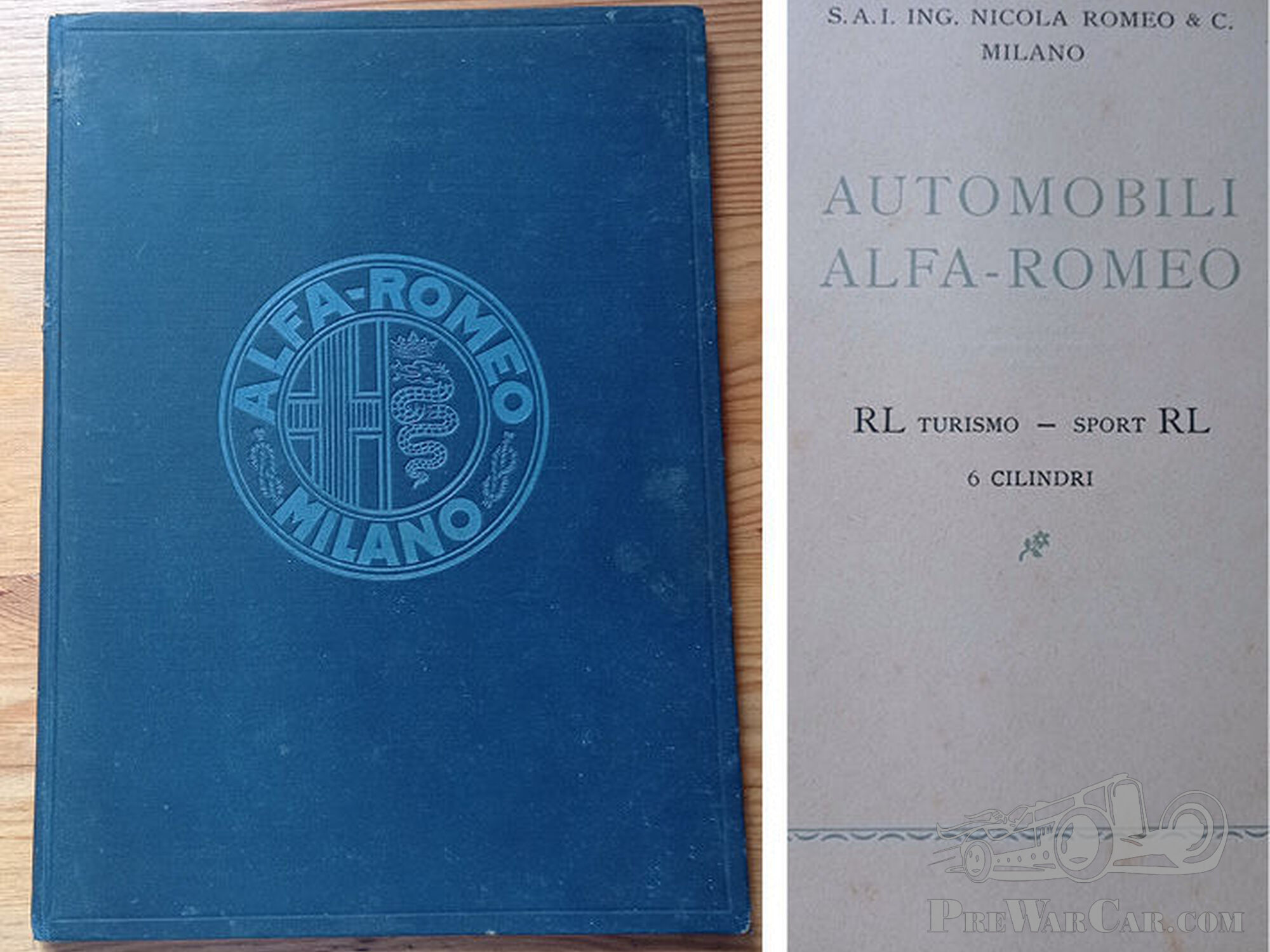 1924 Alfa Romeo RL Turismo & RL Sport owners manual