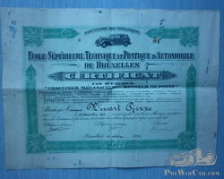 certificat technique et pratique automobile 1933