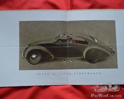 Adler 2.5 Liter Sportwagen brochure brochure folder prospekt depliant 1938