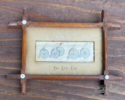 1880's Penny Farthing Racing Silk Picture. Stevengraph