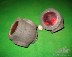 Pair Rubbolite Model 8 Divers Helmet Tail Lamps New Old Stock