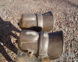 A pair of brass headlights
