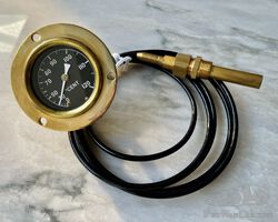 Unused Brass Temperature Gauge (in Box)