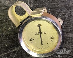 Smiths ammeter, rare silver faced version
