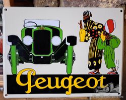 Peugeot plaque émaillée R Vincent