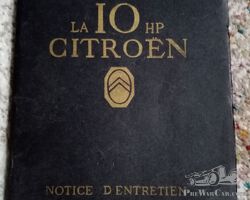 Citroen 10HP, notice d'entretien
