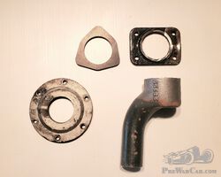 Stutz Radiator Water Outlet Fitting and Mounting Ring for Fan - Models AA, BB, M, SV16, SV32