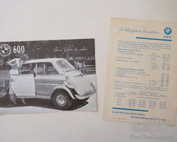 Original 1957 BMW 600 brochure including price list