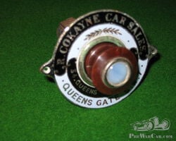 Enamel Dashboard Plaque with Combined Cigar Lighter Cokayne Car Sales