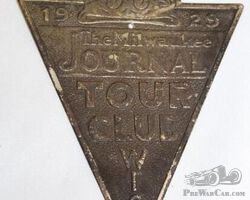 1929 Milwaukee Journal Tour Automobile Club Emblem Badge