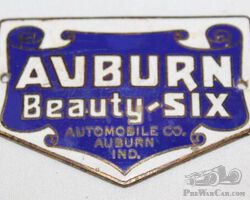 Auburn Beauty Six Motor Car Co Radiator Emblem Badge