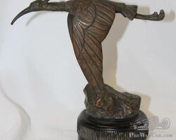 Bronze Heron Radiator Mascot Hood Ornament