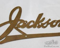 Jackson Motor Car Co Brass Radiator Script Emblem