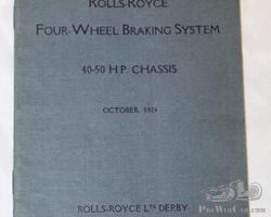 Rolls Royce 40-50HP 4 Wheel Braking System 1924 Handbook Manual