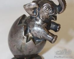 1920's Elephant Hatching from Egg Bugatti Radiator Mascot Hood Ornament Small