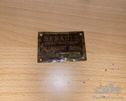 Renault coachwork plate