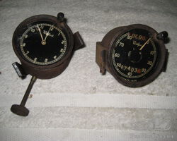Matched Pair Watford 80 mph Speedometer and 8 Day Clock