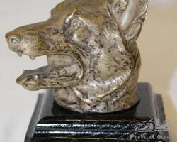 German Shepard Dog Head Radiator Mascot Hood Ornament by Lejeune