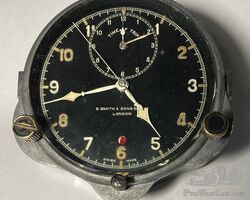 WWII Smiths "time of trip" aircraft clock