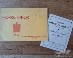 Morris Minor brochure - dépliant -1932