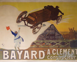 Affiche Bayard – A. Clément Constructeur d’après Weiluc, 1908 | OSENAT'RTS & CARS | Auction on April 16, 2023 - 14.00