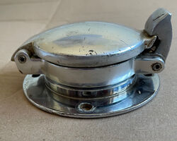 Vintage Aluminium Enots Aston Fuel Cap and Chrome on Brass Flange, MG Bentley Alvis Frazer Nash