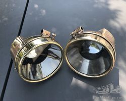 Pair of Besnard N°847 all-brass carbide headlights