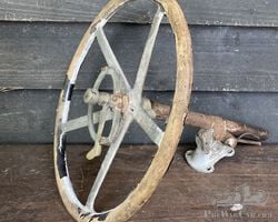 Edwardian Era Aluminium 5 Spoke Steering Wheel with Column Fittings.