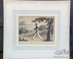 Original c.1819 Pedestrian Hobbyhorse Lithograph Print