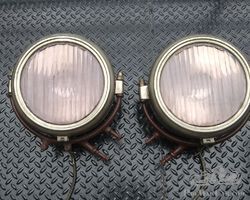 Great Pair of Large Drum Bausch and Lomb Nickel Plated Headlamps For Fine Automobiles From the Teens and Twenties