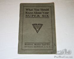 1920's HUDSON SUPER SIX INSTRUCTION BOOK
