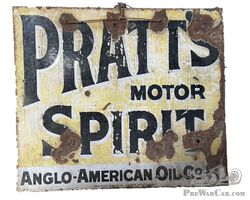 Pratts Motor Oil Anglo-American Sign, Double Sided