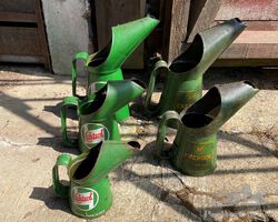 Six Assorted Oil Dispensers and Fuel Can
